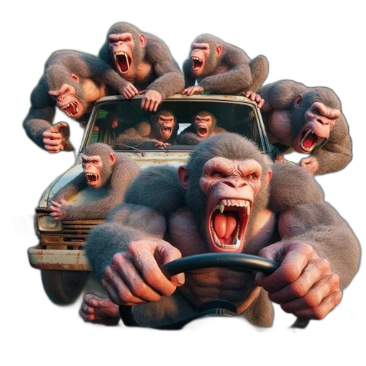 animal, creature, face, car transparent PNG cut-out