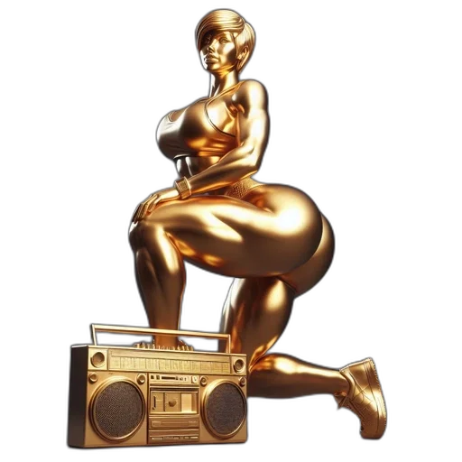 concept art, golden, statue, depicts transparent PNG cut-out