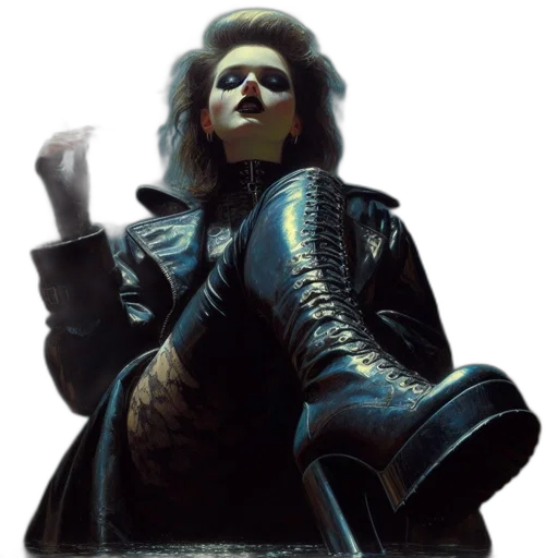 jacket, face, concept art, cyberpunk transparent PNG cut-out