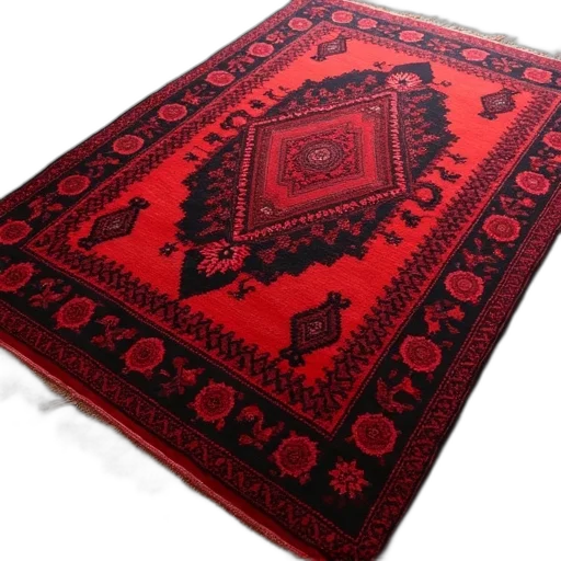 red, black, patterned, rug transparent PNG cut-out