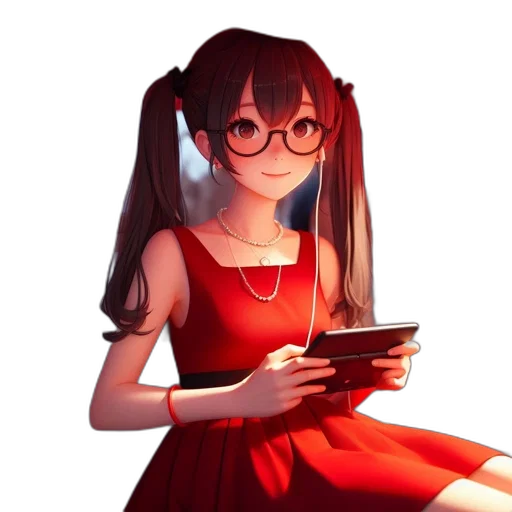 dress, robot, face, staff transparent PNG cut-out