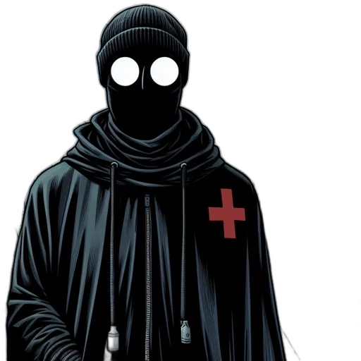 jacket, mask, comic book art, concept art transparent PNG cut-out