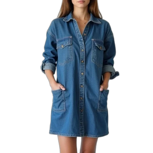 dress, jacket, blue, denim transparent PNG cut-out