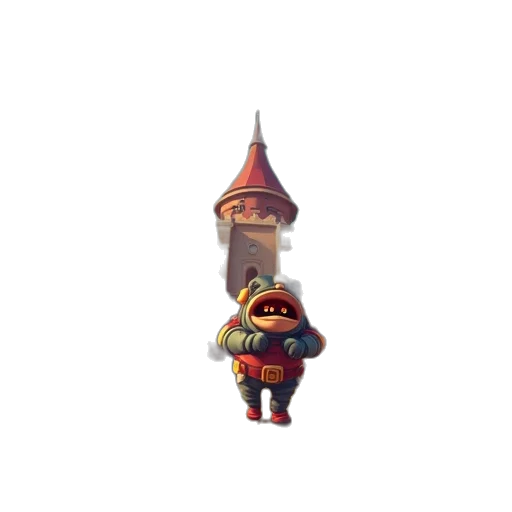 staff, hat, creature, face transparent PNG cut-out