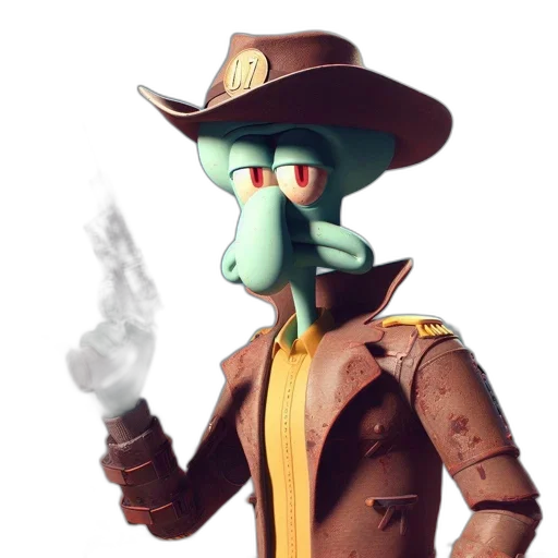 staff, jacket, hat, robot transparent PNG cut-out