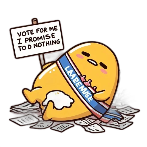 sleeping, comic, blob-creature, named transparent PNG cut-out