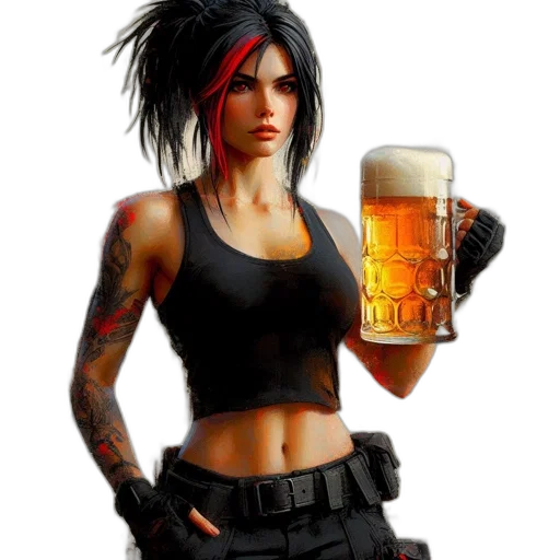 cyberpunk, fantasy art, pixel art, comic book art transparent PNG cut-out
