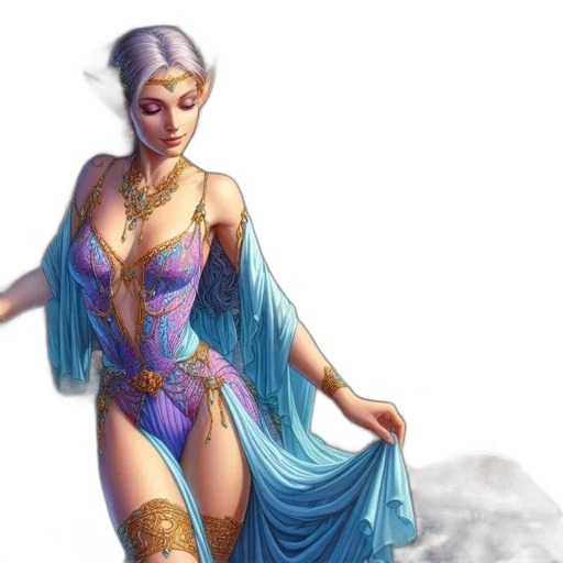 dress, fantasy art, concept art, comic book art transparent PNG cut-out