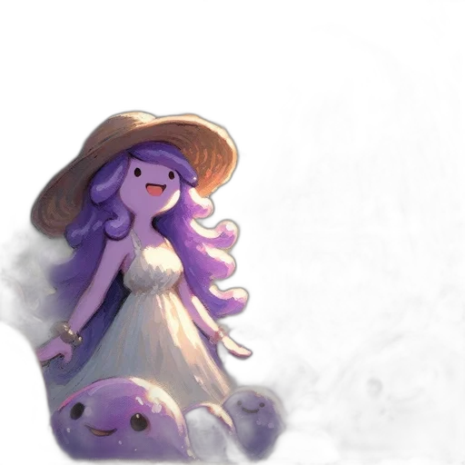 hat, dress, creature, staff transparent PNG cut-out