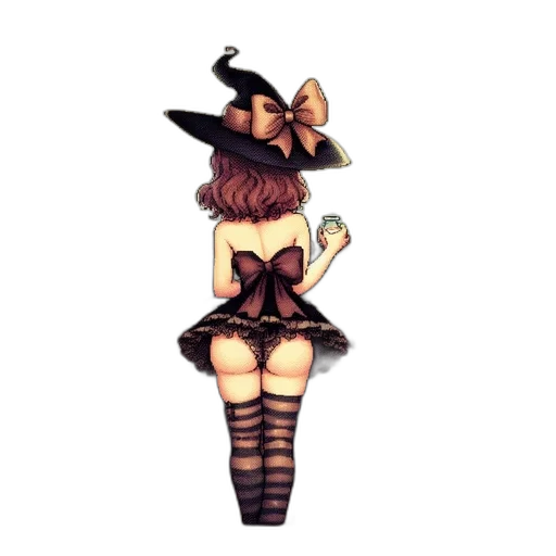dress, hat, staff, mask transparent PNG cut-out