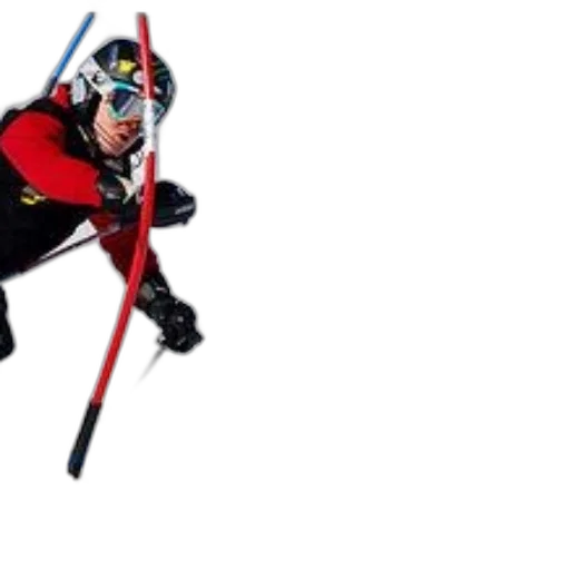 staff, skier, red, jacket transparent PNG cut-out
