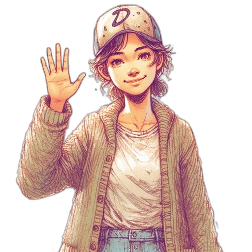 hat, jacket, face, staff transparent PNG cut-out