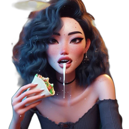 food, dress, face, jewelry transparent PNG cut-out