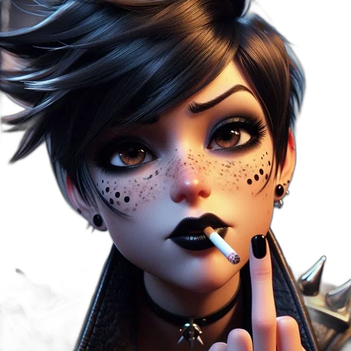 face, fantasy art, concept art, cyberpunk transparent PNG cut-out