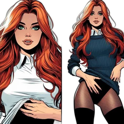comic book art, concept art, cartoon, fantasy art transparent PNG cut-out