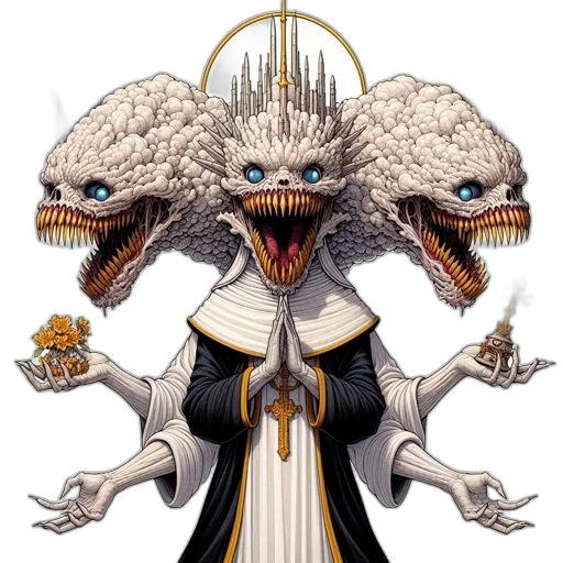 dragon, creature, staff, mask transparent PNG cut-out