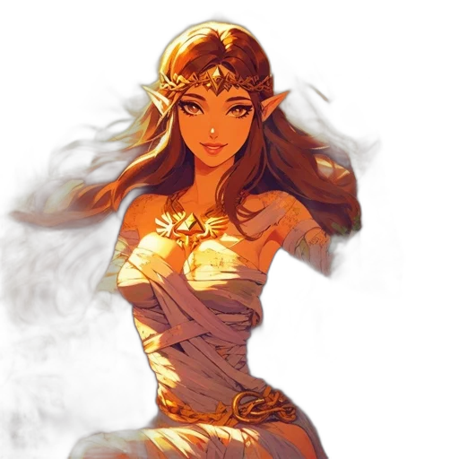 dress, staff, crown, jewelry transparent PNG cut-out
