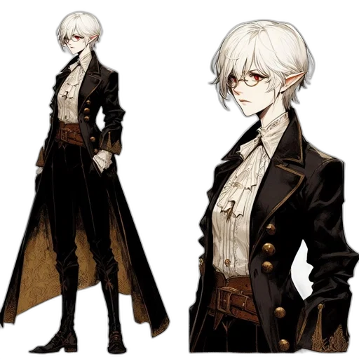 jacket, staff, concept art, fantasy art transparent PNG cut-out