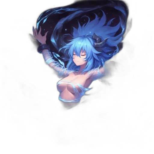 hair, dragon, creature, dress transparent PNG cut-out