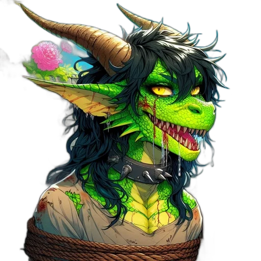 dragon, staff, creature, fantasy art transparent PNG cut-out