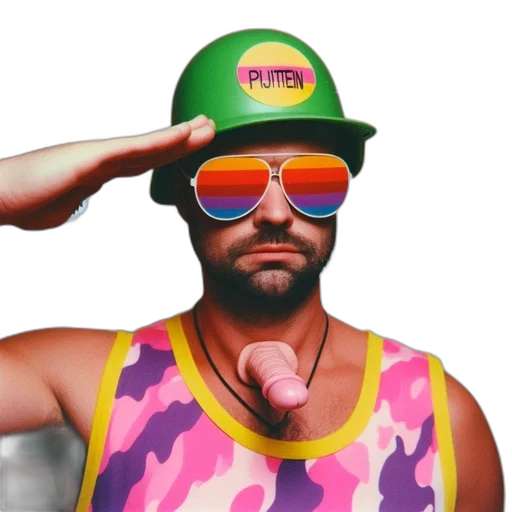hat, vaporwave, 3d render, concept art transparent PNG cut-out