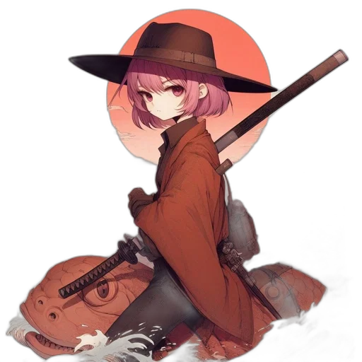 hat, weapon, staff, jacket transparent PNG cut-out