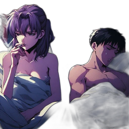 vaporwave, anime, watercolor, concept art transparent PNG cut-out