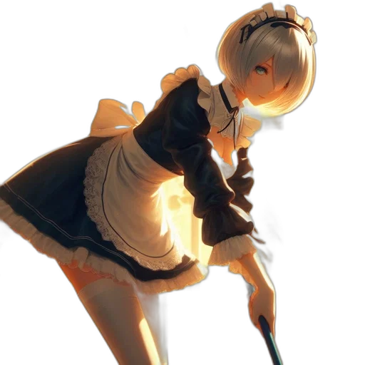 dress, staff, weapon, robot transparent PNG cut-out