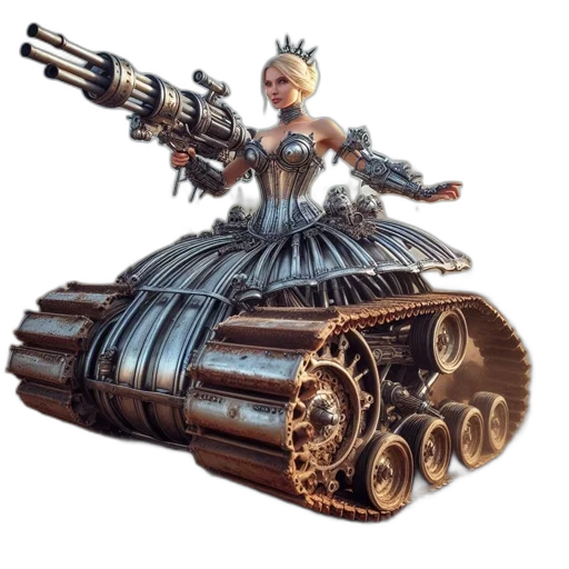 weapon, dress, robot, concept art transparent PNG cut-out