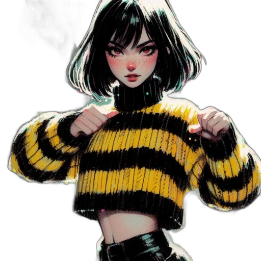 jacket, comic book art, concept art, watercolor transparent PNG cut-out