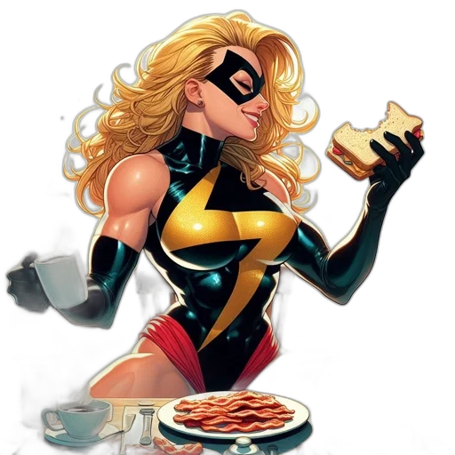 comic book art, concept art, female, superhero transparent PNG cut-out