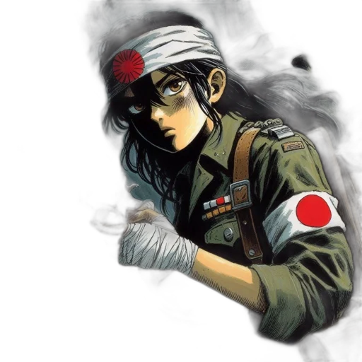 weapon, hat, jacket, face transparent PNG cut-out