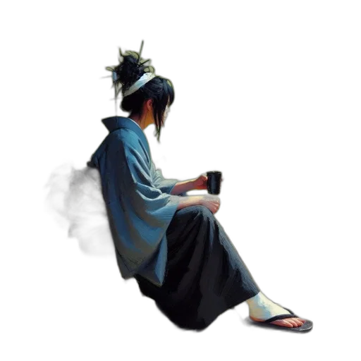 dragon, staff, dress, mask transparent PNG cut-out