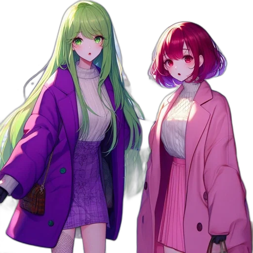 jacket, dress, anime, pixel art transparent PNG cut-out