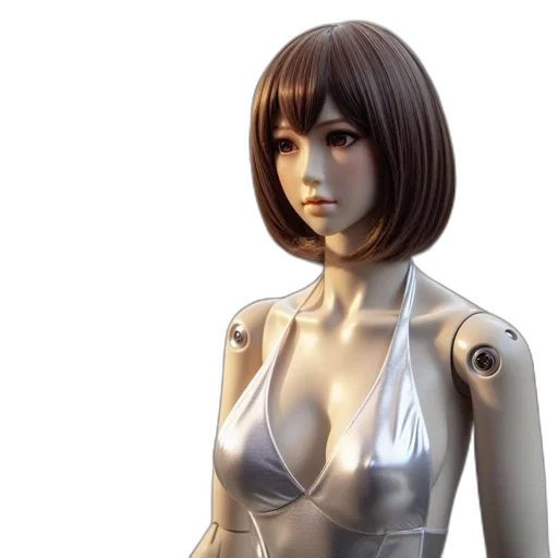 robot, dress, 3d render, concept art transparent PNG cut-out
