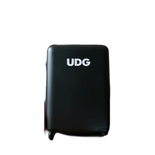 3d render, black, suitcase, udg transparent PNG cut-out