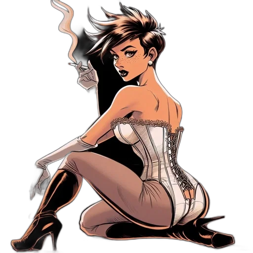 dress, comic book art, concept art, cartoon transparent PNG cut-out