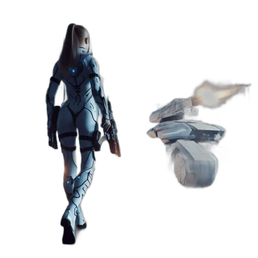 robot, weapon, creature, dress transparent PNG cut-out