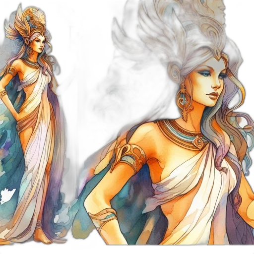 dress, fantasy art, concept art, watercolor transparent PNG cut-out