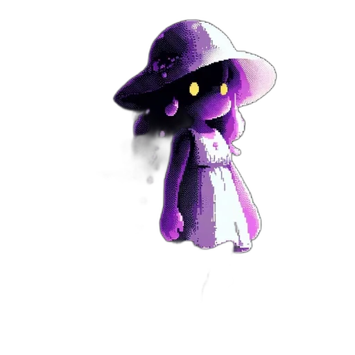 hat, dress, staff, creature transparent PNG cut-out