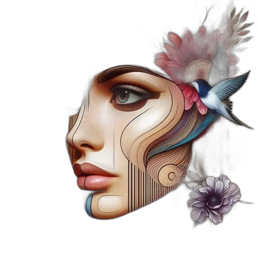 mask, face, crown, flower transparent PNG cut-out