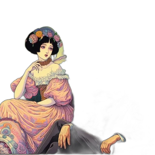 dress, hat, crown, flower transparent PNG cut-out