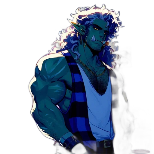 jacket, creature, staff, concept art transparent PNG cut-out