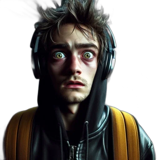 jacket, face, creature, robot transparent PNG cut-out