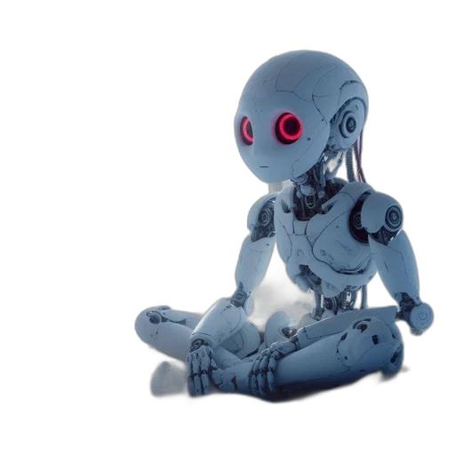 robot, 3d render, concept art, cyberpunk transparent PNG cut-out