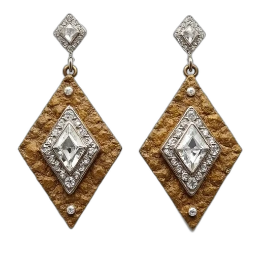 jewelry, pair, earrings, geometric transparent PNG cut-out