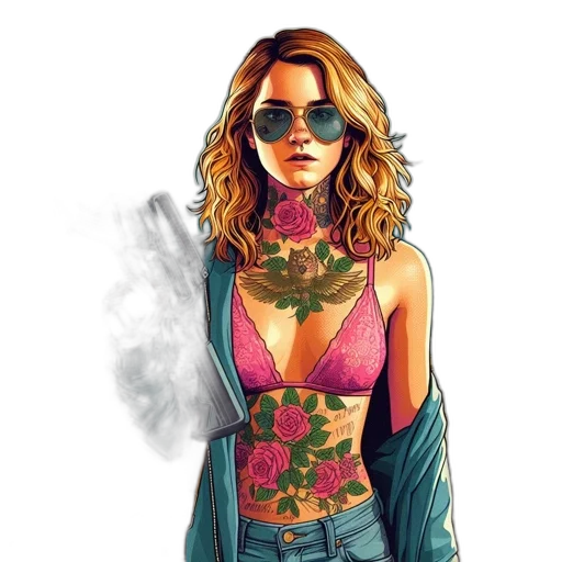 jacket, dress, jewelry, comic book art transparent PNG cut-out