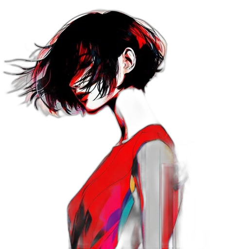 dress, jacket, hair, face transparent PNG cut-out