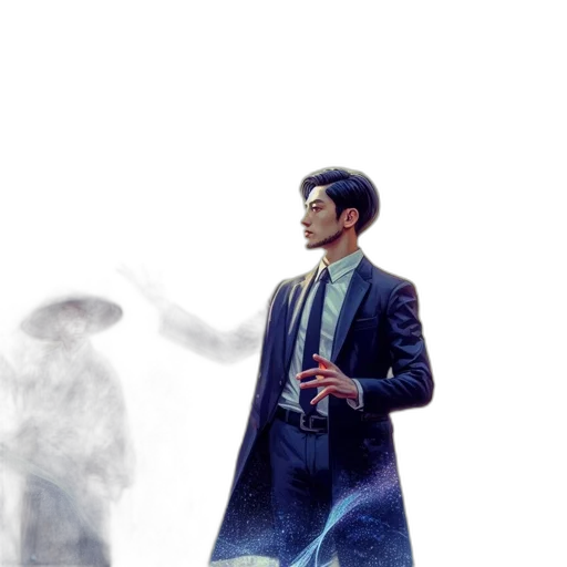 jacket, umbrella, robot, concept art transparent PNG cut-out