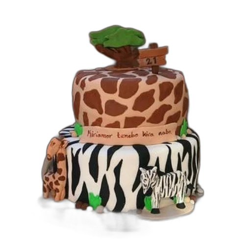 3d render, two-tiered, cake, giraffe transparent PNG cut-out